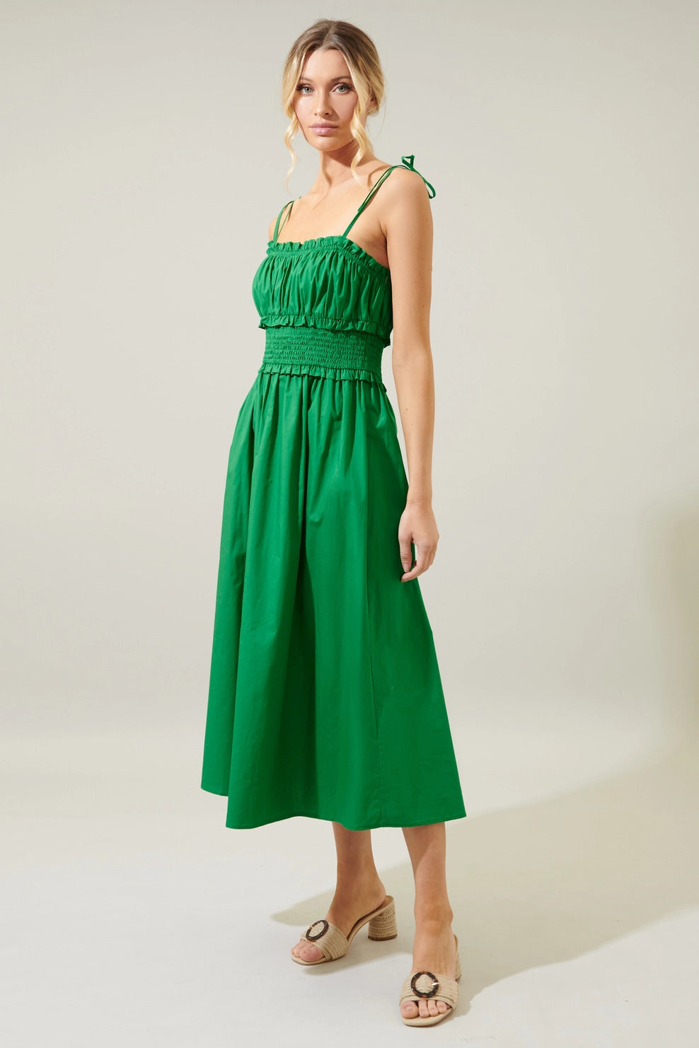 Esmeralda Poplin Midi  Dress